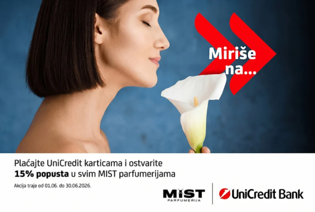 MiST parfumerije i UniCredit donose 15% popusta na cjelokupan asortiman